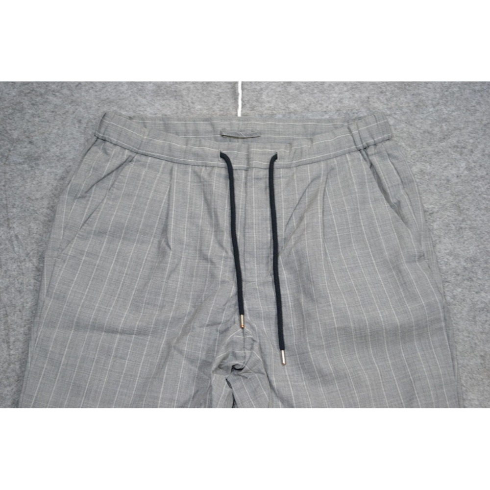 Suitsupply Ames Pleat Pants Mens 32x32 Gray Wool Pinstripe Drawstring Dress